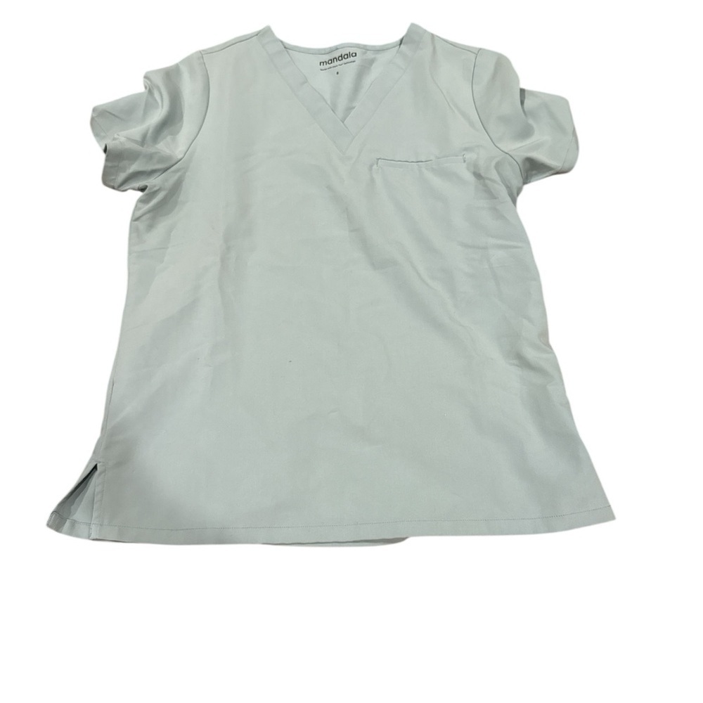 Mandala Light blue V-Neck scrub Top